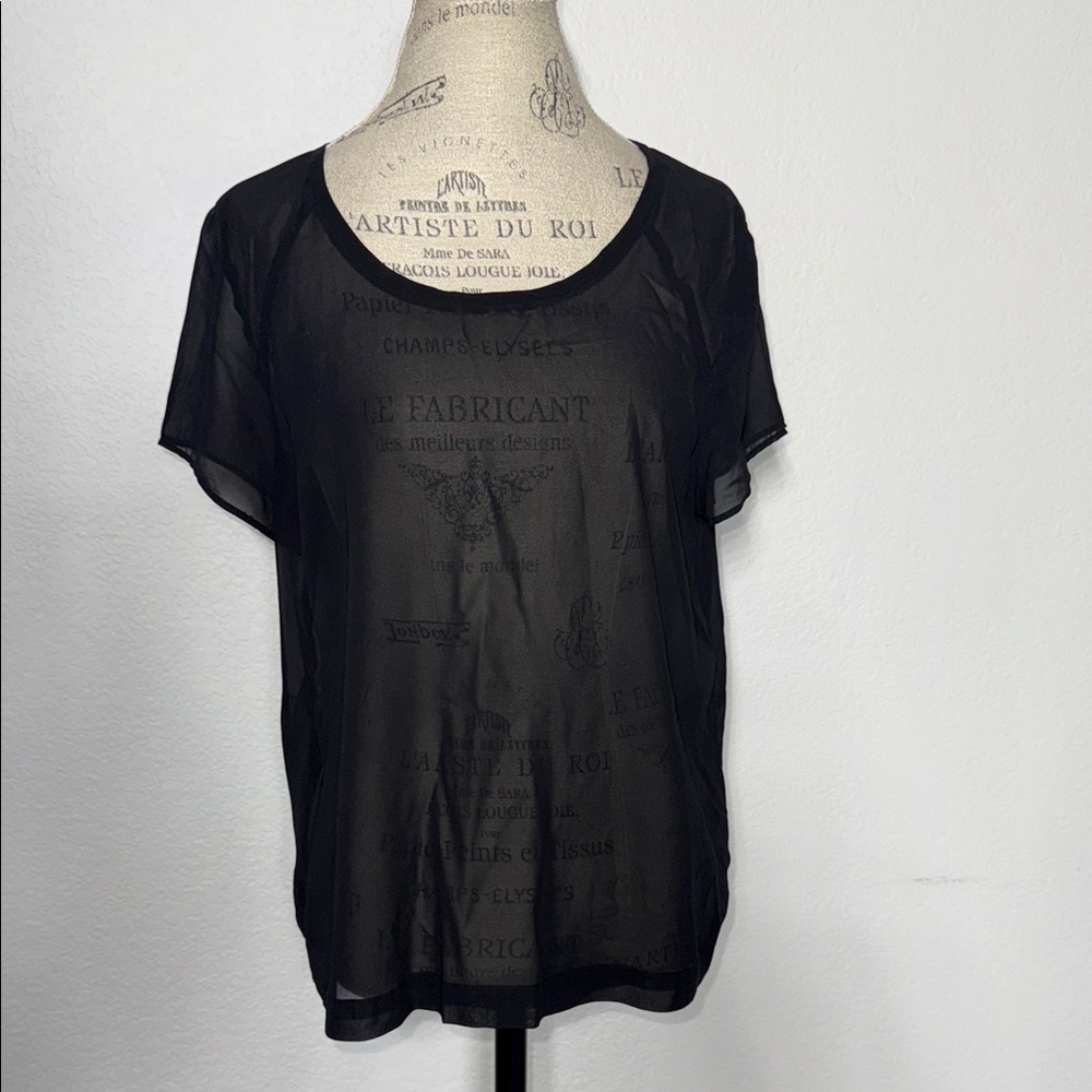 American Eagle Outfitters Black Sheer Top